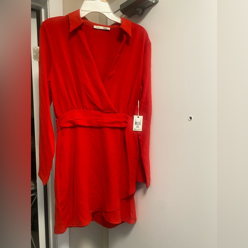 Elegant Red Wrap Dress